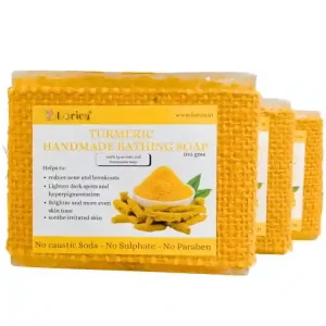 Lorica Ayurvedic Turmeric Soap with Glycerine for glowing Skin (Pack of 3 X100 gm)