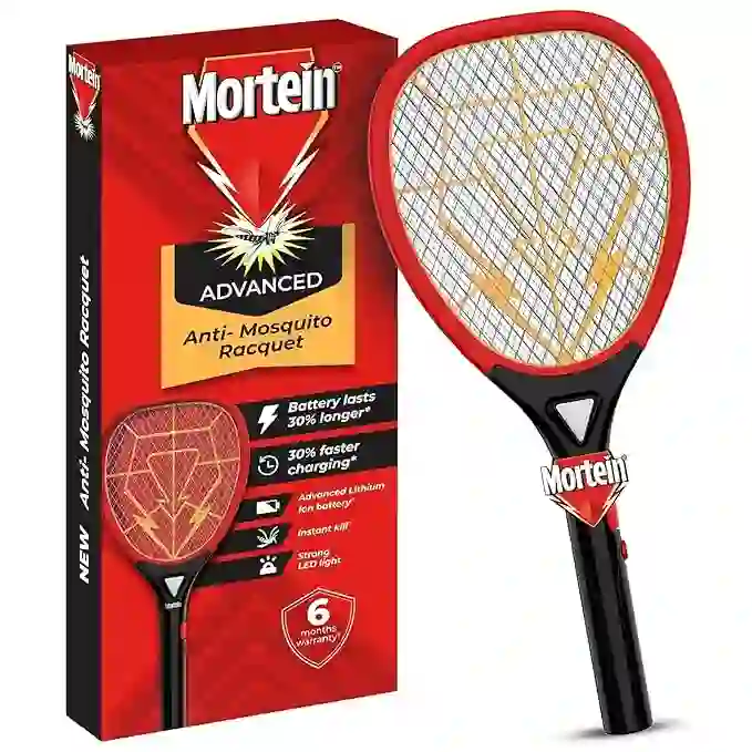 Mortein Advanced Anti-Mosquito Racquet | Mosquito Bat | Electric Fly Swatter | Mosquito Killer Racket | Bat to Hit Mosquito, Multicolor
